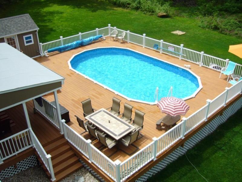 floating deck around inground pool