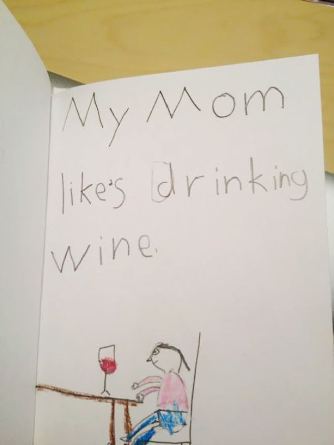 My Friends Daughter Had A School Assignment To Write One Sentence About A Family Member And Draw A Picture About It