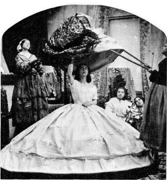 The crinoline period ran from 1850 to 1870 and involved layering several increasingly ornate skirts over a large wooden hoop to create truly massive outfits As well as obstructing doors crinolineclad women frequently set themselves on fire by brushing against candles so the trend didnt last that long Satirical magazine Punch advised husbands to register their wives at the fire insurance office