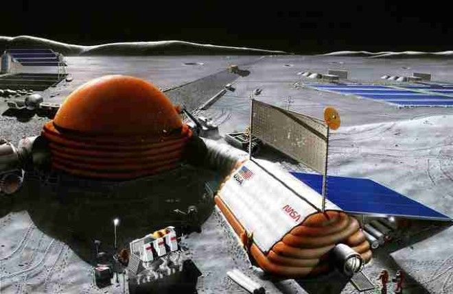 artist's rendering of NASA lunar outpost