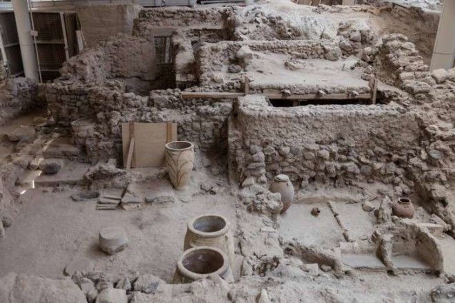 Excavation of Akrotiri, Greece