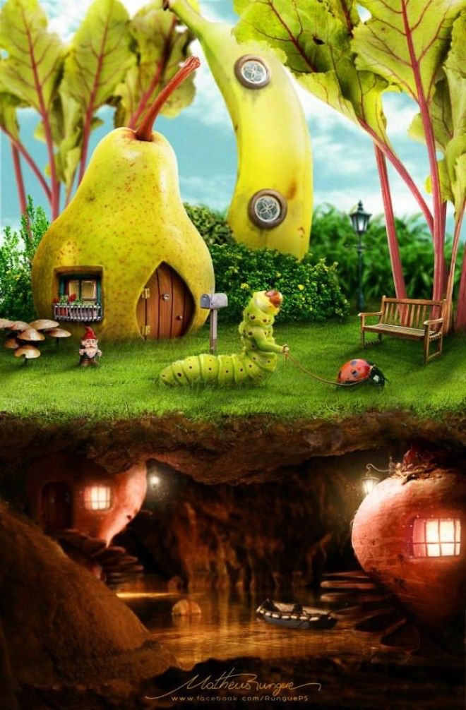 Artists Use Objects And Fruits To Build Houses In Photoshop And Many Of Them Give Even The Will To Live