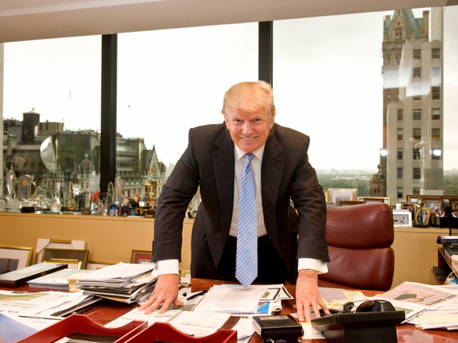 But the president's desk is now barer than it was in his former spot in Trump Tower. That desk was piled high with papers and flanked by a row of trophies, photos, and bobblehead dolls on the windowsill.