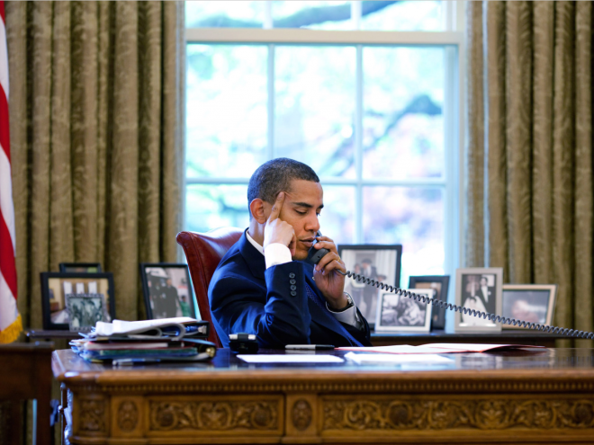 In Barack Obama's White House, pictures of the president's family were prominently featured behind his desk.