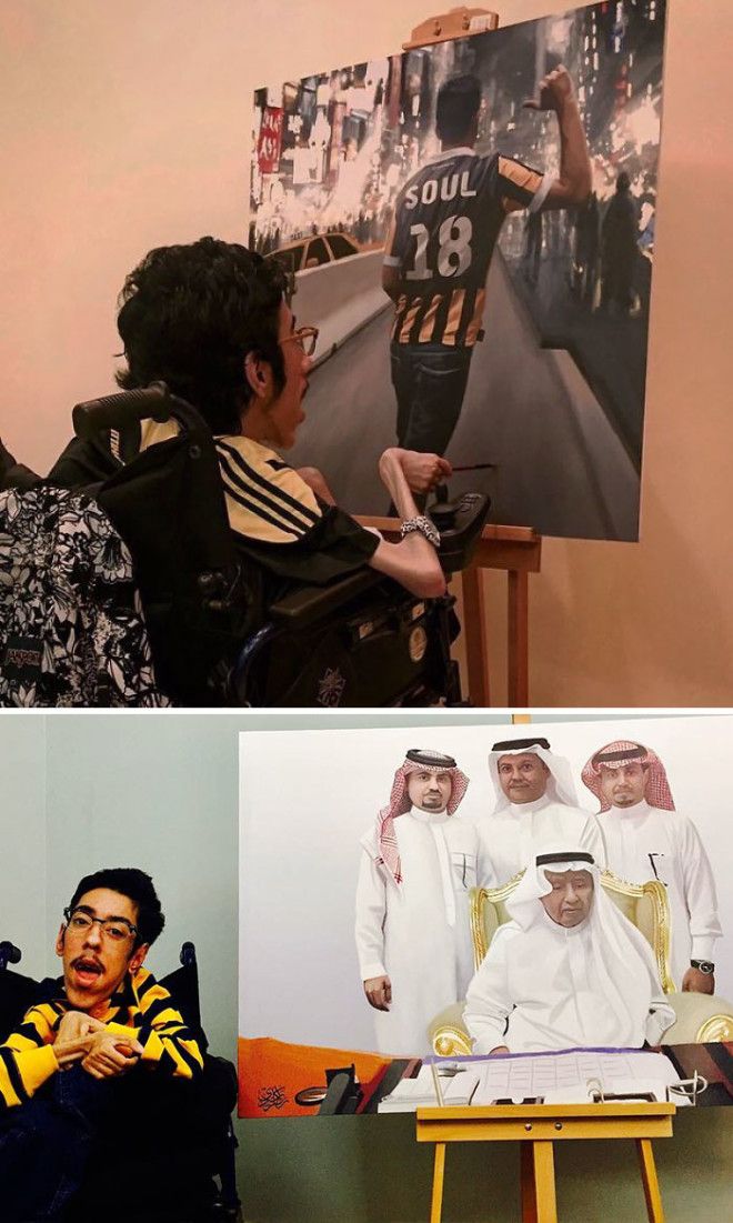 Rakan Abdulaziz Kurdi Proves That Disability Is Not A Limit By Creating These Realistic Paintings