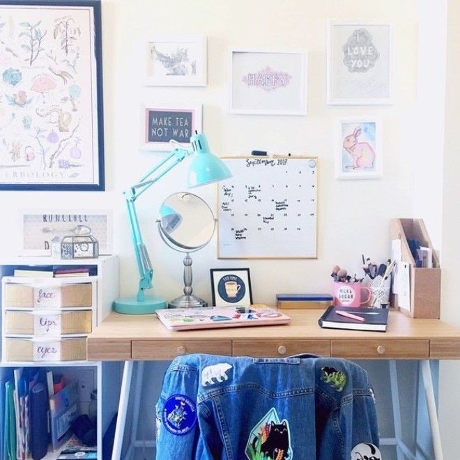 As a small business owner, I need my workspace to inspire me to create so I’ve filled it with my friends' artwork. —oliviam41e2cb914