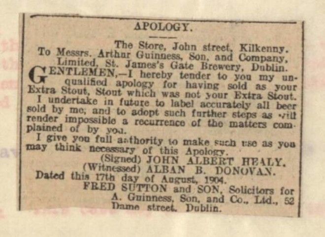 Guinness Apology