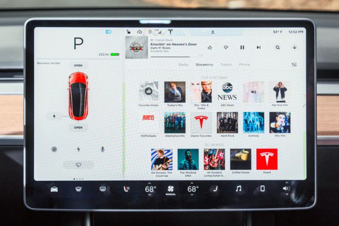 The right side of the screen is where you look to monitor Model 3 operations that you would otherwise have right in front of you, as the driver.