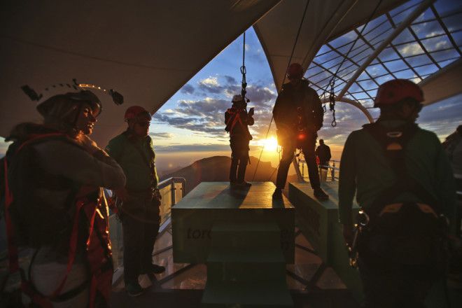 Record for longest zip line in the world. Credit: PA