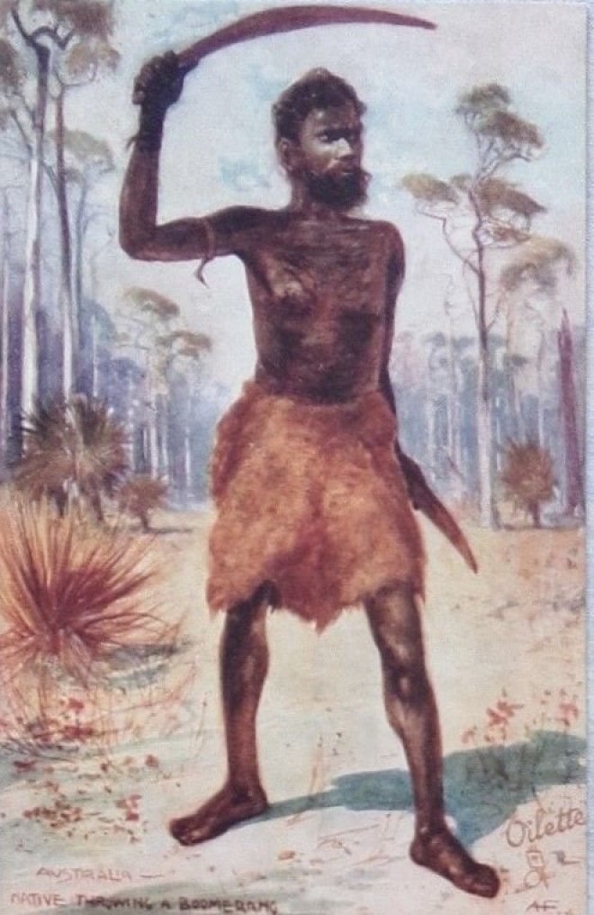Postcard of an Indigenous Australian | © Aussie mobs/Flickr 