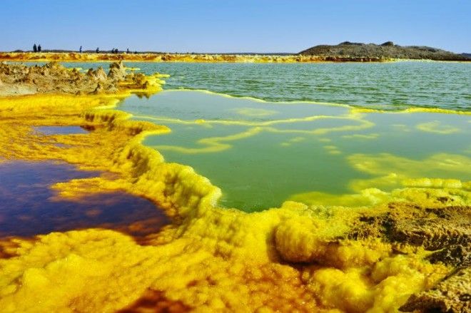 DANAKIL DEPRESSION ETHIOPIA SEPT 20 2013 Inside the explosion crater of Dallol volcano Danakil Depression Ethiopia