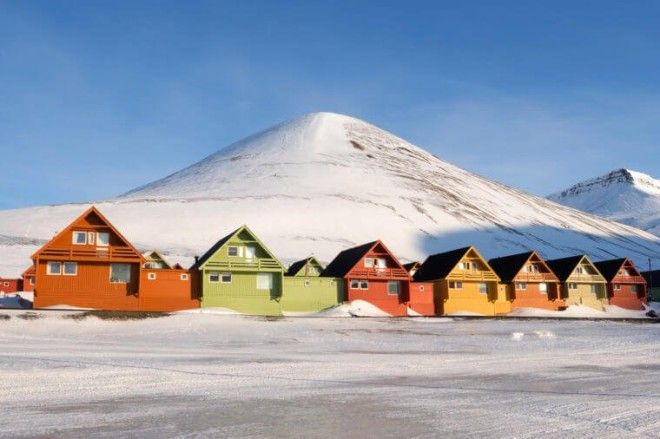 Colorful houses at Longyearbyen the northern most settlement in the world