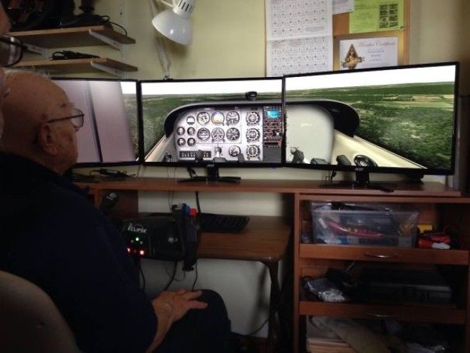 My 90YearOld Grandfather At His Battlestation He Was The Person Who Introduced Me To Several Tech Things Such As A PC An iPad And A Tesla