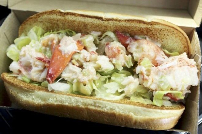 A McLobster sandwich in Nova Scotia The lobster roll sandwiches are served at fast food restaurants in Atlantic Canada