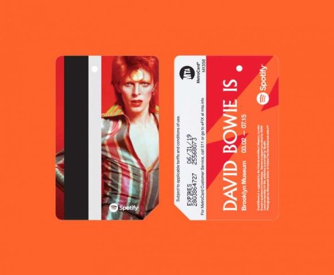 A promotional David Bowie MetroCard