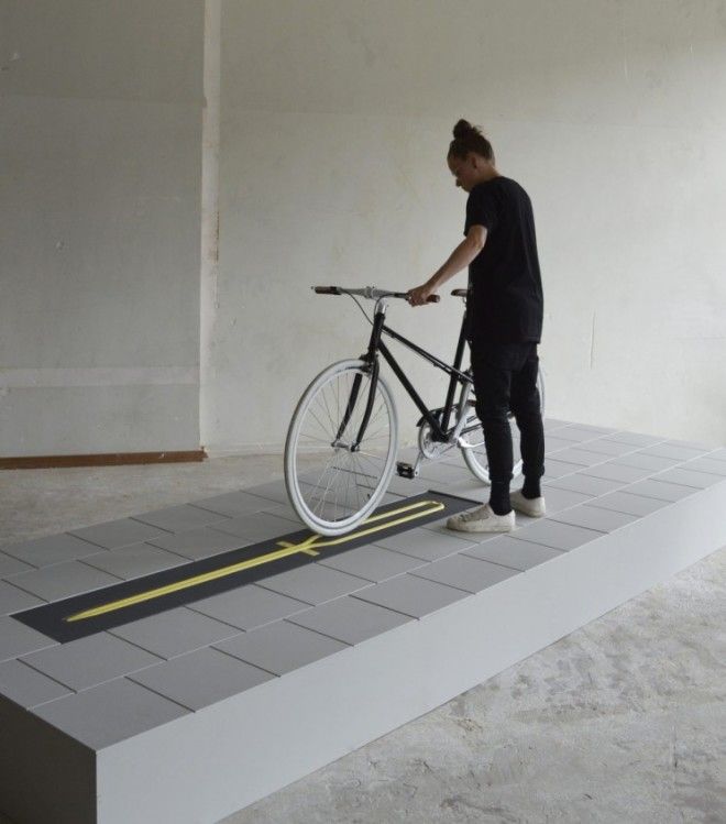 This Bike Rack Disappears Completely When Not in Use