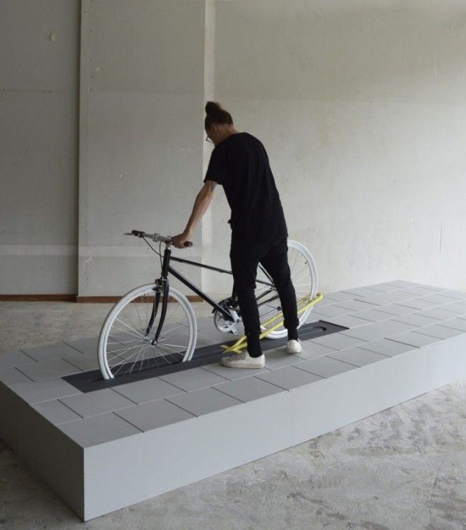 This Bike Rack Disappears Completely When Not in Use