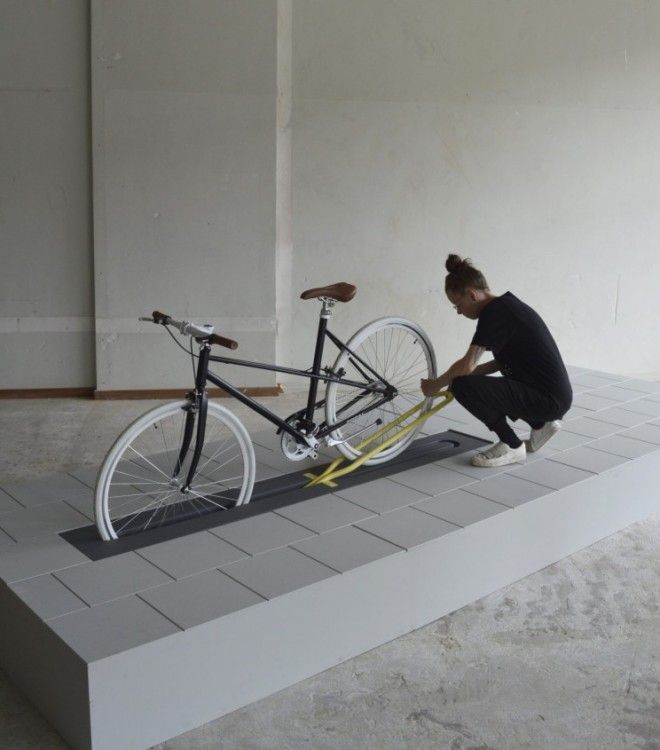 This Bike Rack Disappears Completely When Not in Use