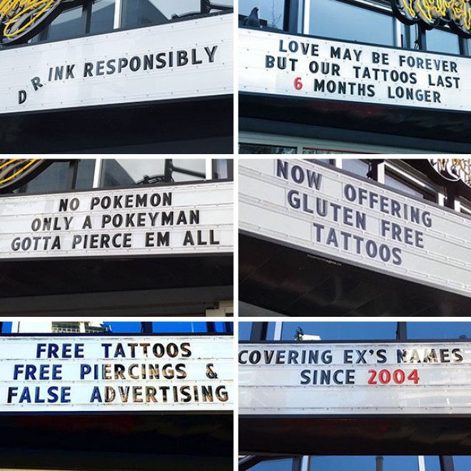 This Tattoo Shops Signs Are Always On Point