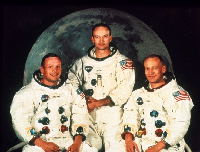 Neil Armstrong, Michael Collins and Buzz Aldrin, pictured left to right, were the crew of the Apollo 11 mission to the moon