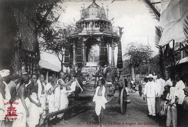 The silver chariot of the Chettiars, a title used by various castes from South India, seen here in Saigon.