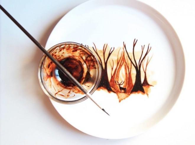 Create art with coffee leftovers