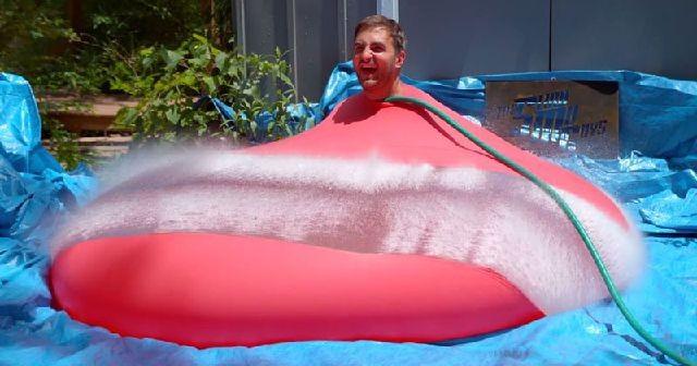 BEING in a giant water balloon