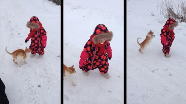 Experiencing snow for the first time