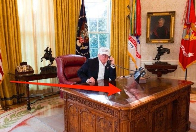 President Donald Trump's desk is missing something.