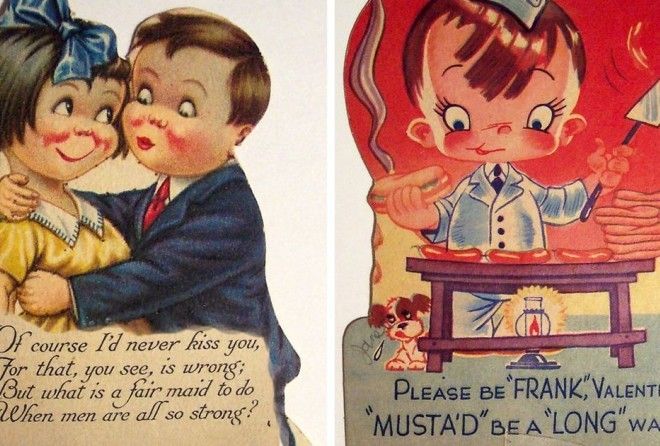 From terrible puns and creepy illustrations, these V-Day cards are totally cringe-worthy!